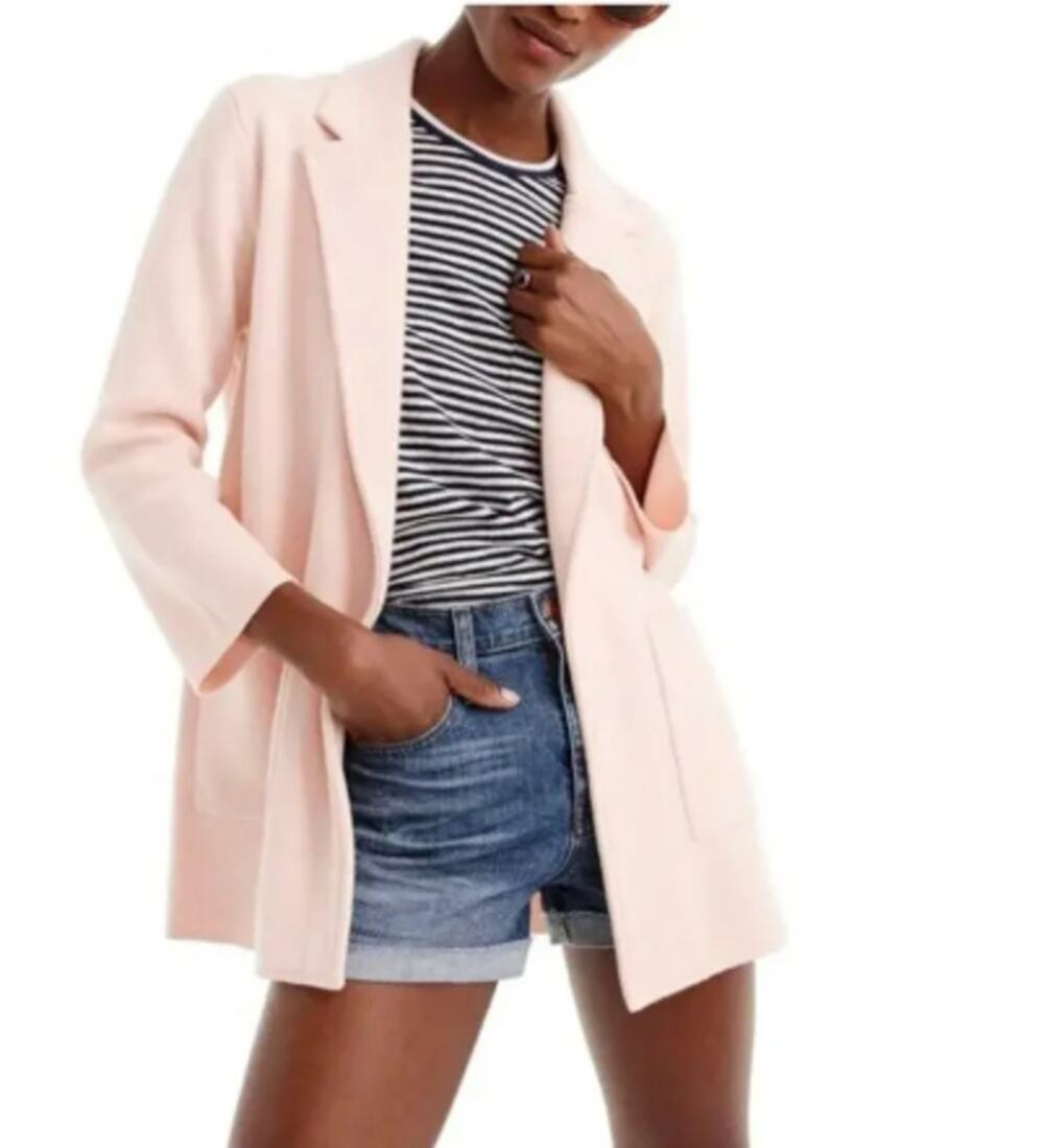 NWT J. Crew Sophie Open Front Sweater Blazer Merino Wool Blend Sz. M